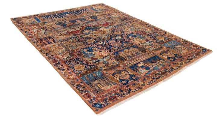 9' 9 x 12' 10 Hand Knotted Kashmar Persian Wool Rug