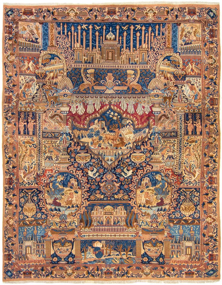 Detail image of 9' 9 x 12' 10 Hand Knotted Kashmar Persian Wool Rug