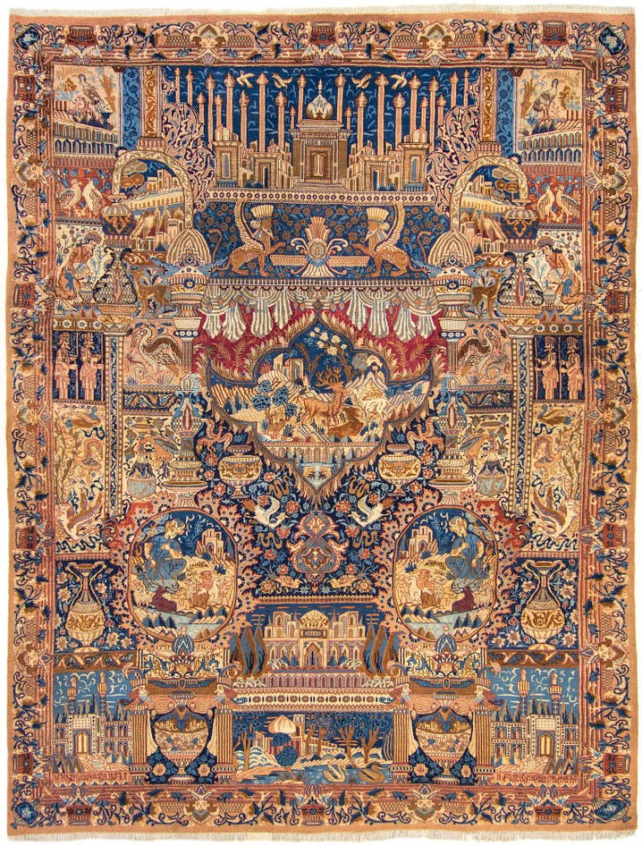 Detail image of 9' 9 x 12' 10 Hand Knotted Kashmar Persian Wool Rug