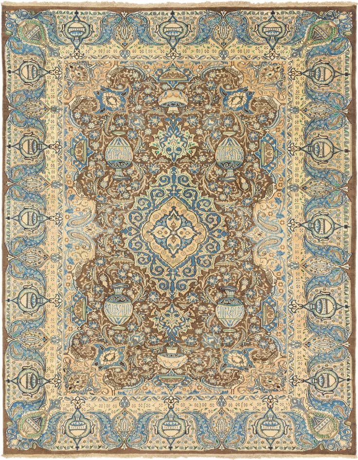 Detail image of 9' 8 x 12' 7 Hand Knotted Kashmar Persian Wool Rug