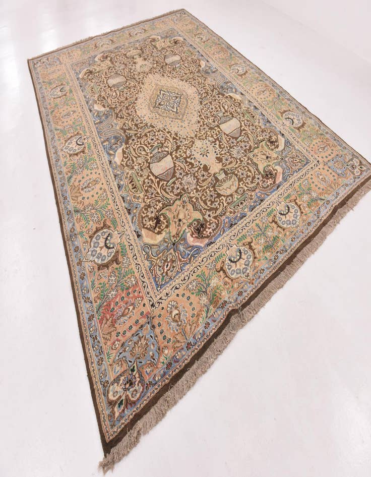 Detail image of 9' 7 x 13' Hand Knotted Kashmar Persian Wool Rug