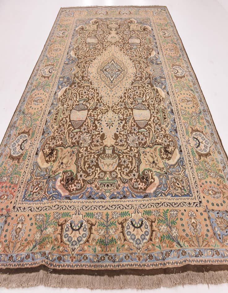 Detail image of 9' 7 x 13' Hand Knotted Kashmar Persian Wool Rug