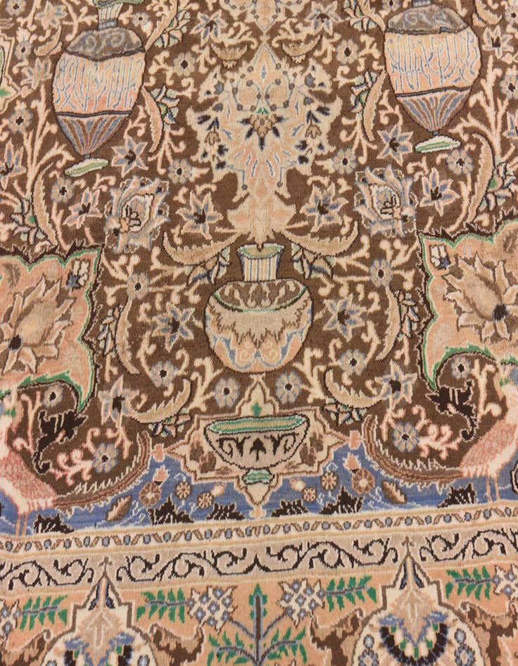 Detail image of 9' 7 x 13' Hand Knotted Kashmar Persian Wool Rug