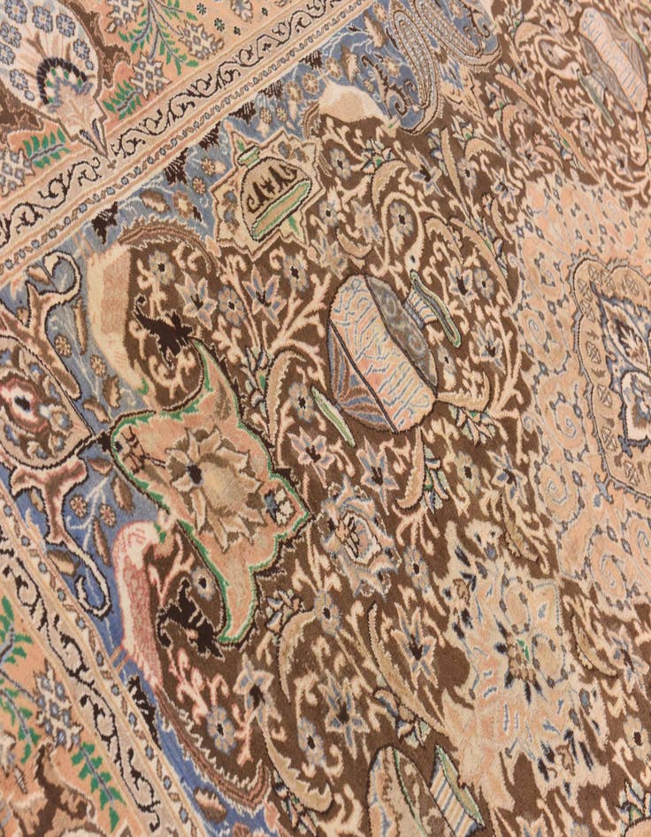 Detail image of 9' 7 x 13' Hand Knotted Kashmar Persian Wool Rug