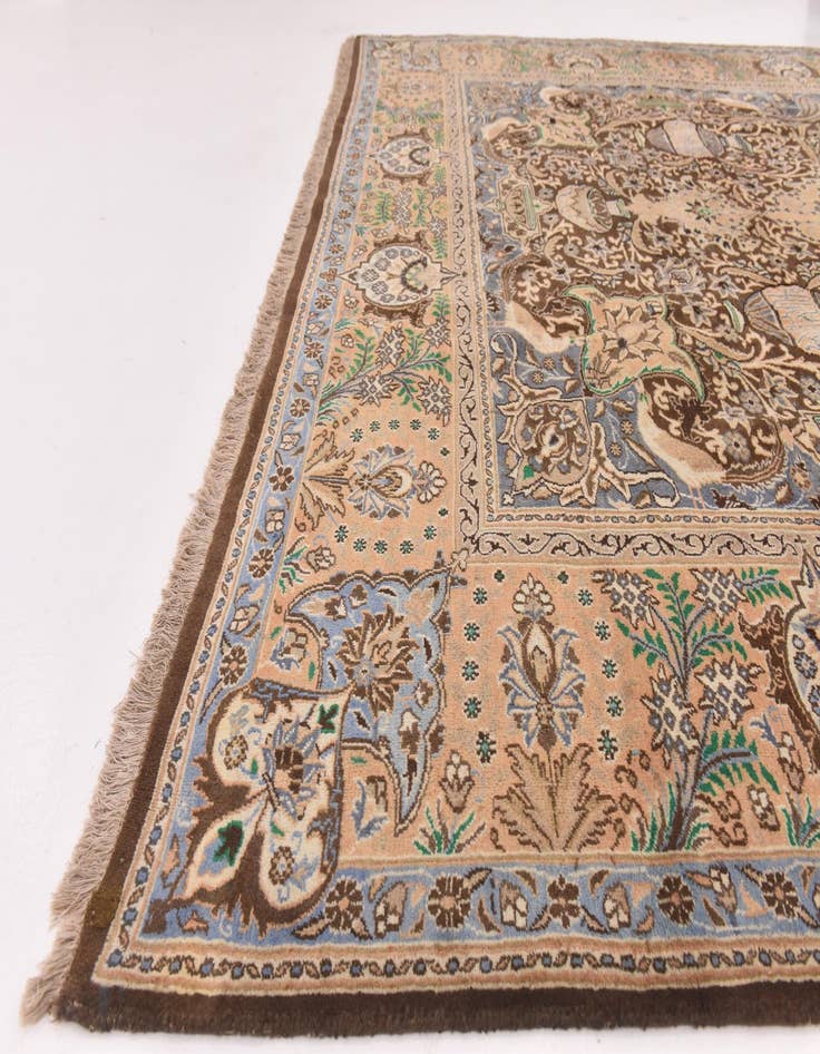 Detail image of 9' 7 x 13' Hand Knotted Kashmar Persian Wool Rug