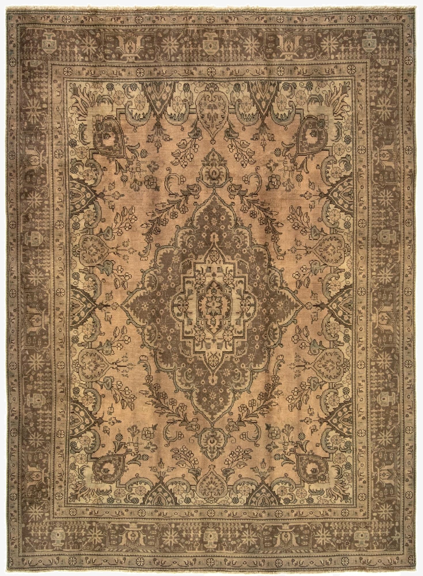 8' 1 x 11' 2  Hand Knotted Kashmar Persian Wool Rug