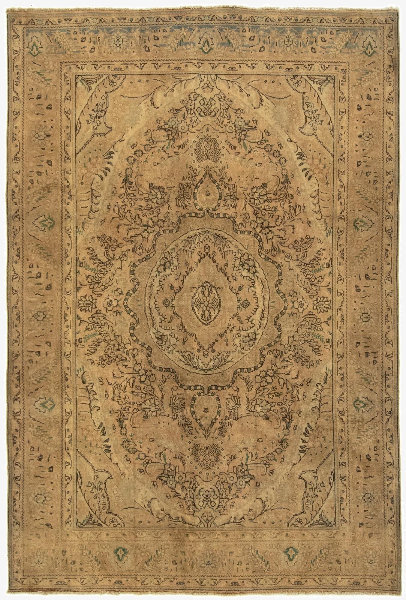 6' 6 x 9' 9  Hand Knotted Kashmar Persian Wool Rug