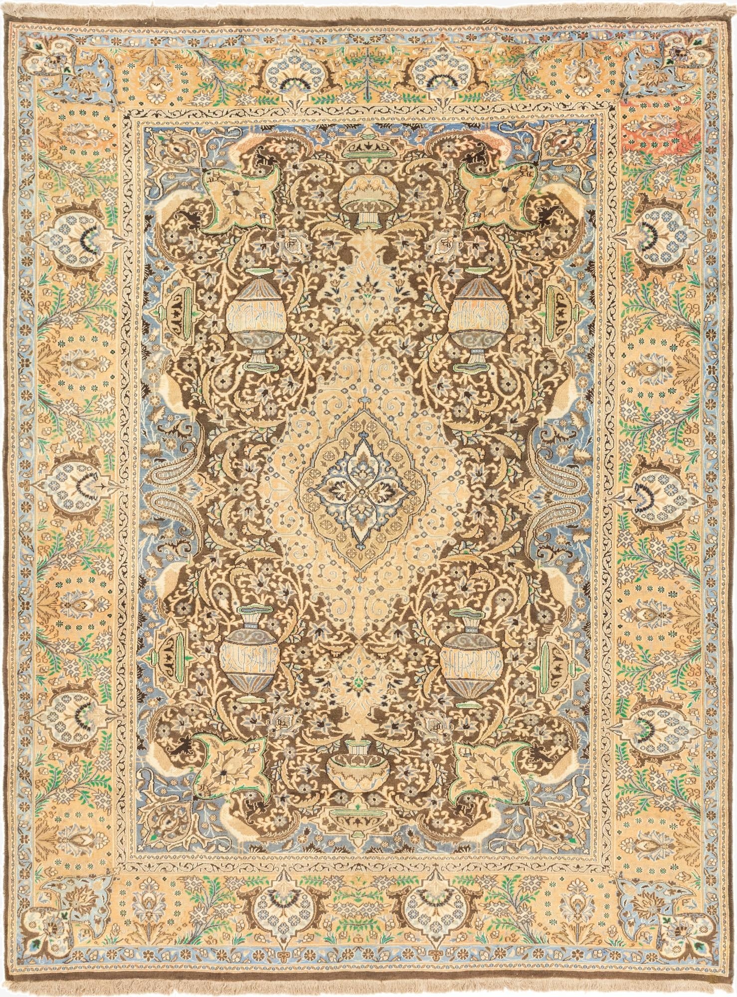 9' 7 x 13'  Hand Knotted Kashmar Persian Wool Rug