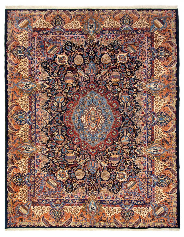 Detail image of 9' 9 x 12' 11 Hand Knotted Kashmir Persian Wool Rug