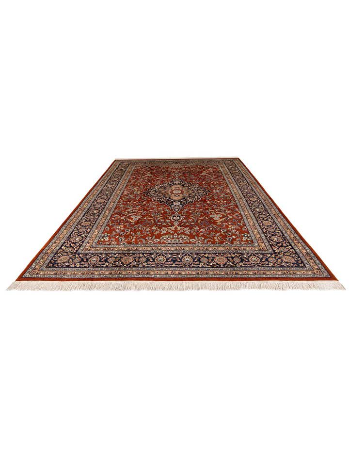7' 1 x 10' 7 Hand Knotted Kashmir Oriental Wool Rug
