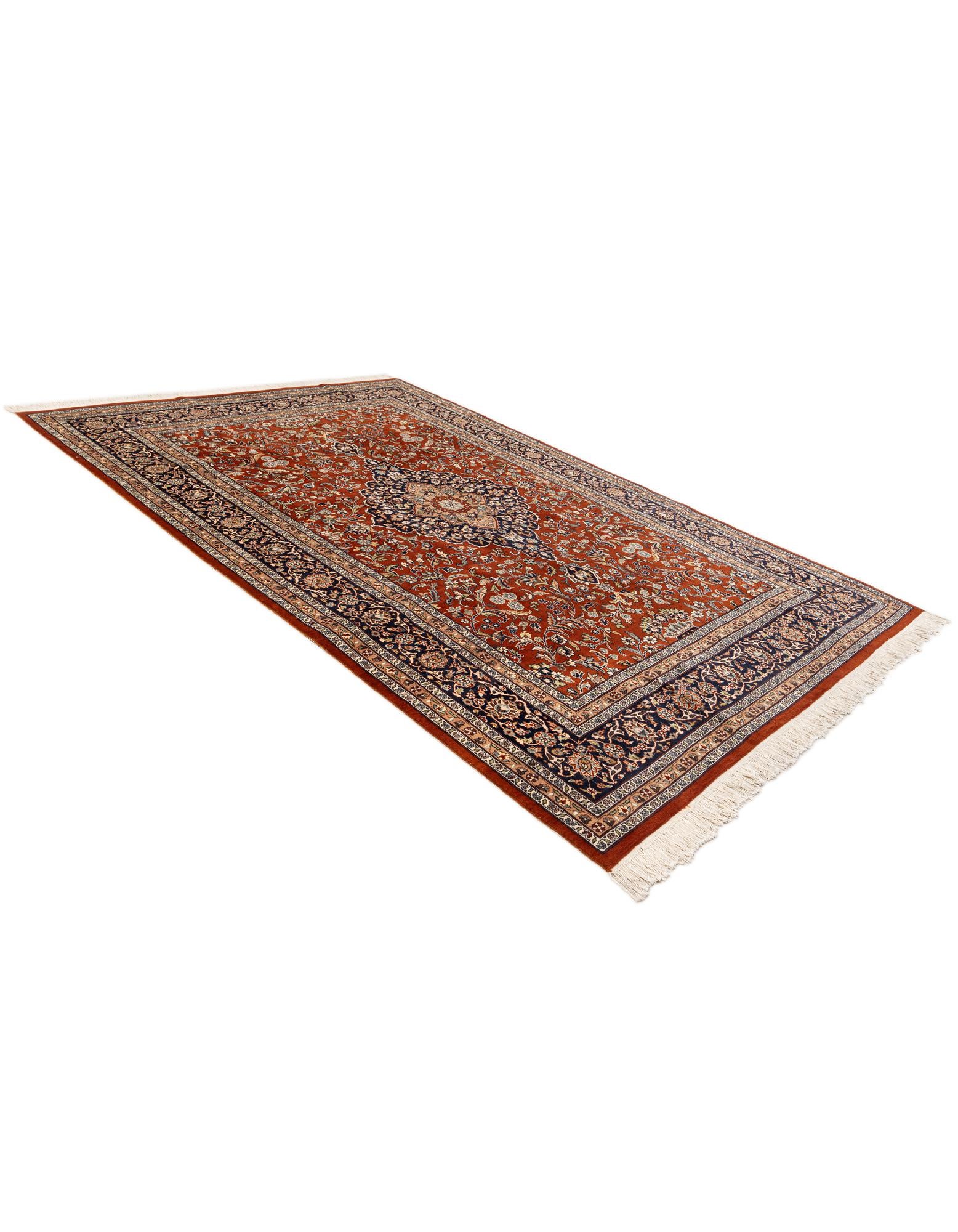 7' 1 x 10' 7 Hand Knotted Kashmir Oriental Wool Rug