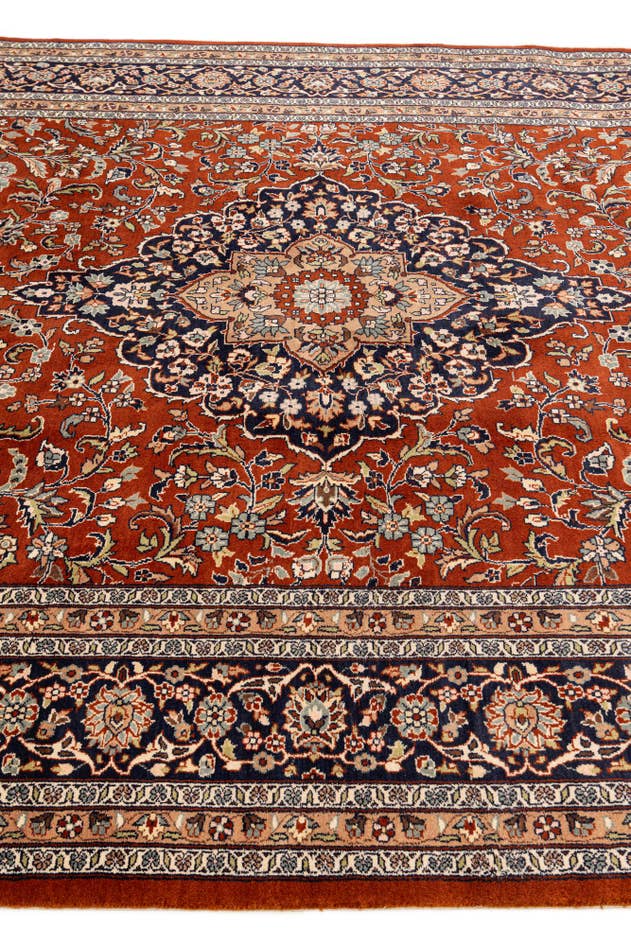 Detail image of 7' 1 x 10' 7 Hand Knotted Kashmir Oriental Wool Rug