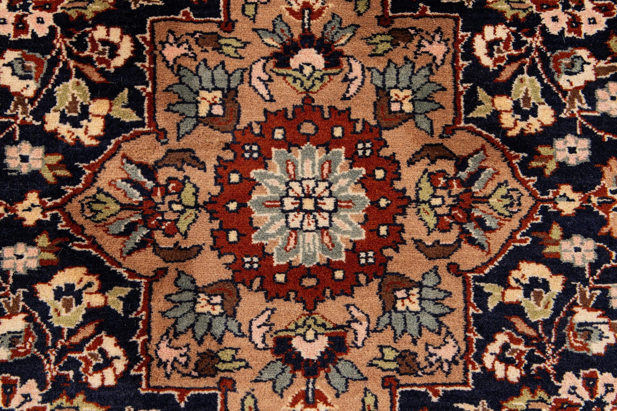 7' 1 x 10' 7 Hand Knotted Kashmir Oriental Wool Rug