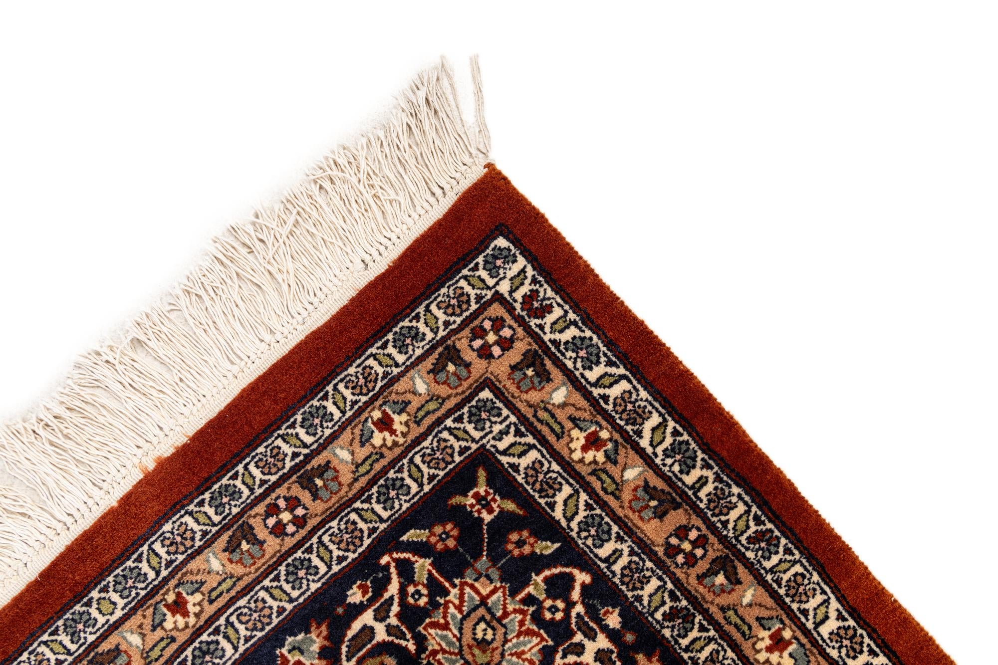 7' 1 x 10' 7 Hand Knotted Kashmir Oriental Wool Rug