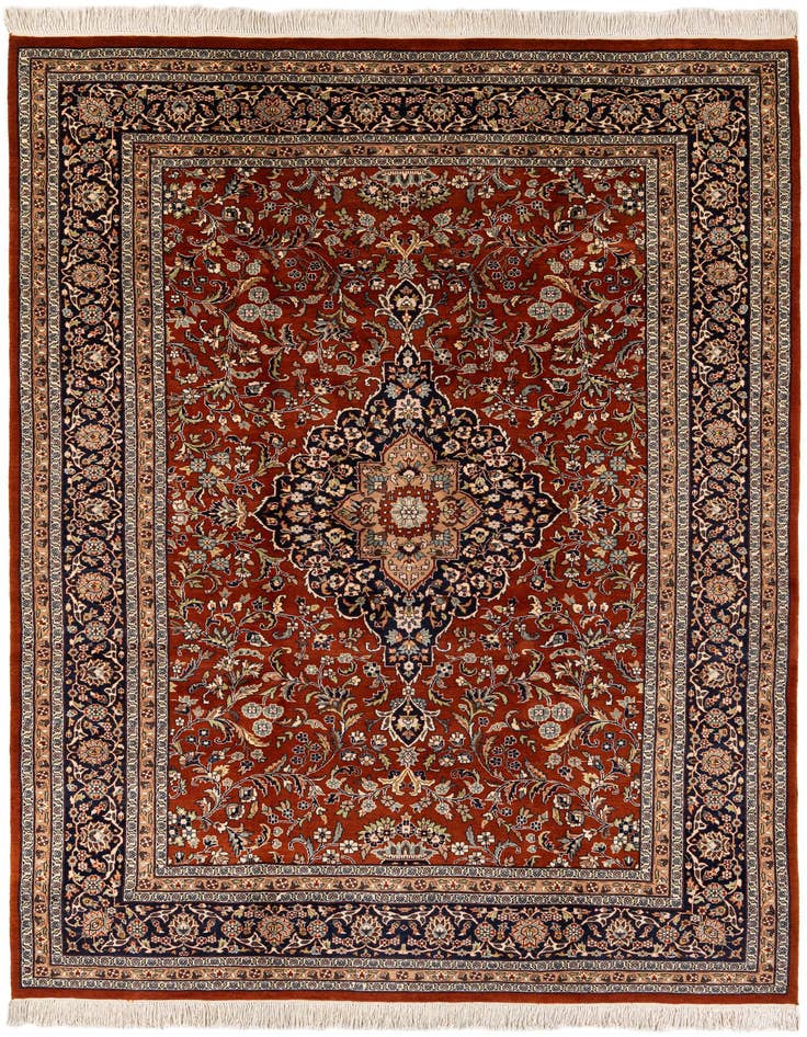 Detail image of 7' 1 x 10' 7 Hand Knotted Kashmir Oriental Wool Rug