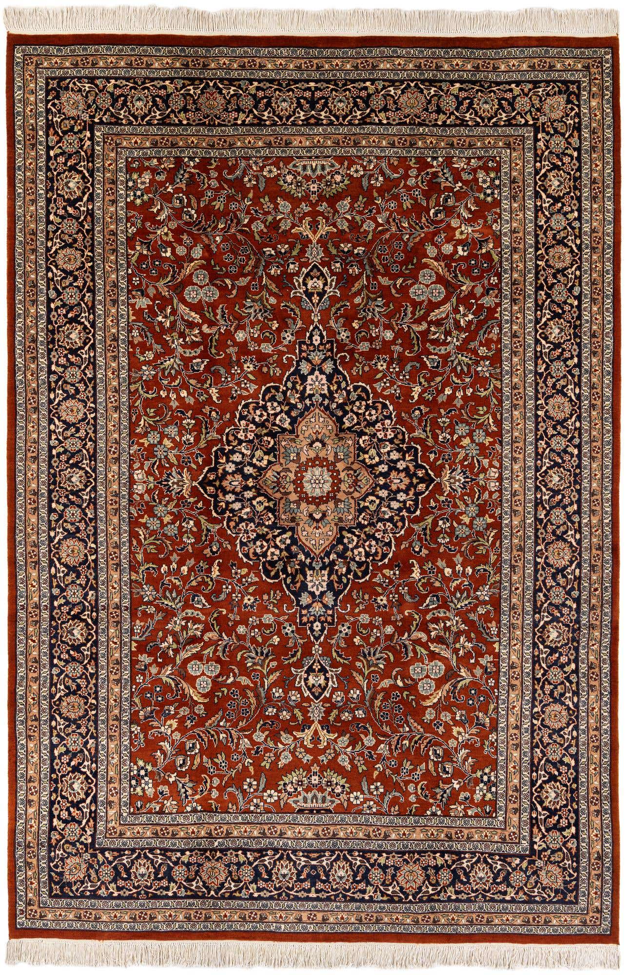 7' 1 x 10' 7 Hand Knotted Kashmir Oriental Wool Rug