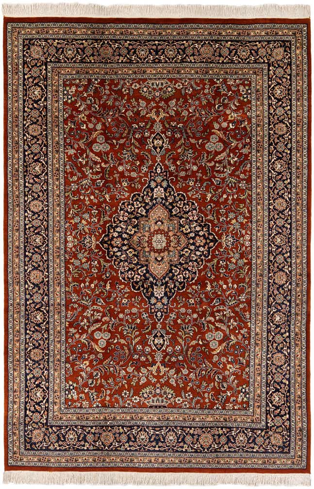 7' 1 x 10' 7 Hand Knotted Kashmir Oriental Wool Rug