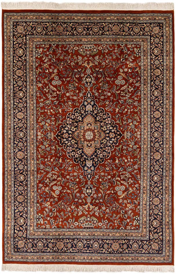 Detail image of 7' 1 x 10' 7 Hand Knotted Kashmir Oriental Wool Rug