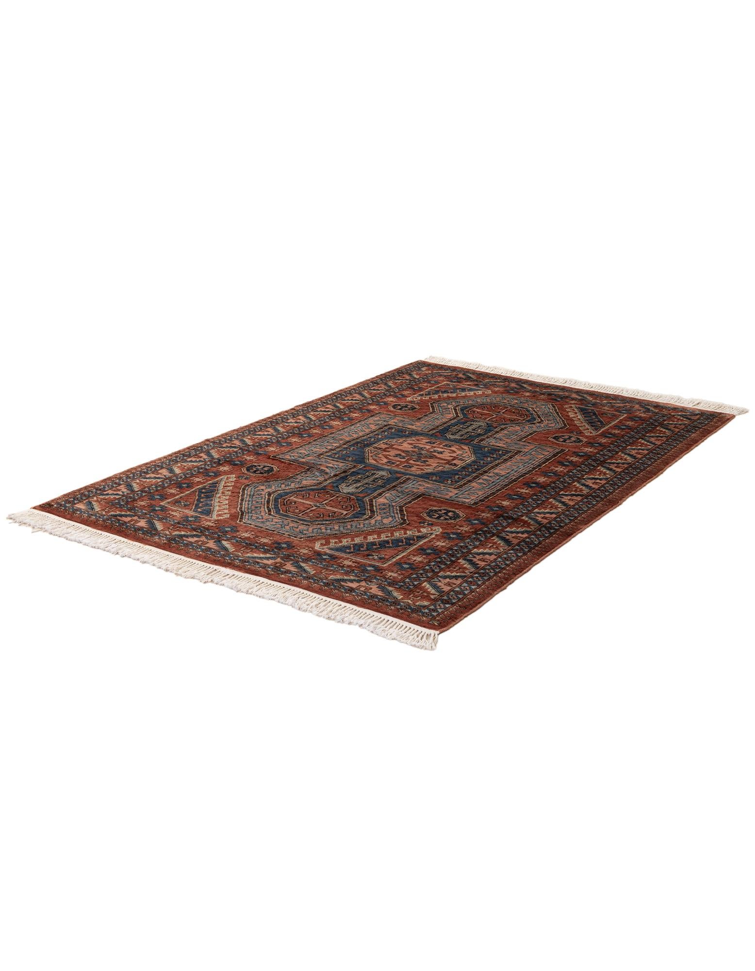 4' 3 x 6' 1 Hand Knotted Kazak Oriental Wool Rug