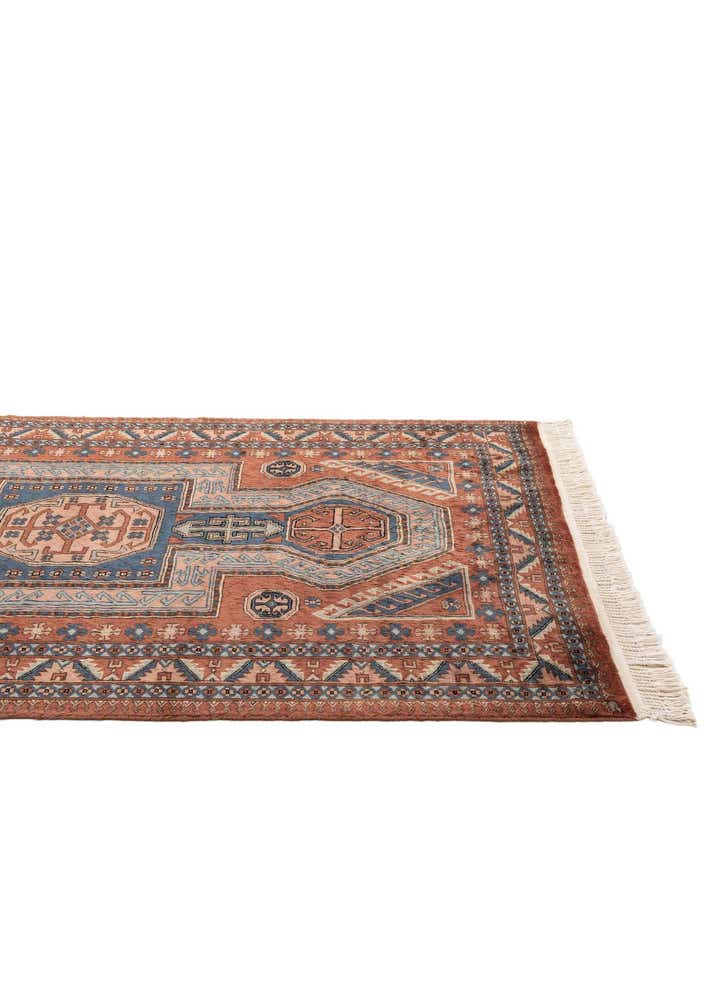 4' 3 x 6' 1 Hand Knotted Kazak Oriental Wool Rug
