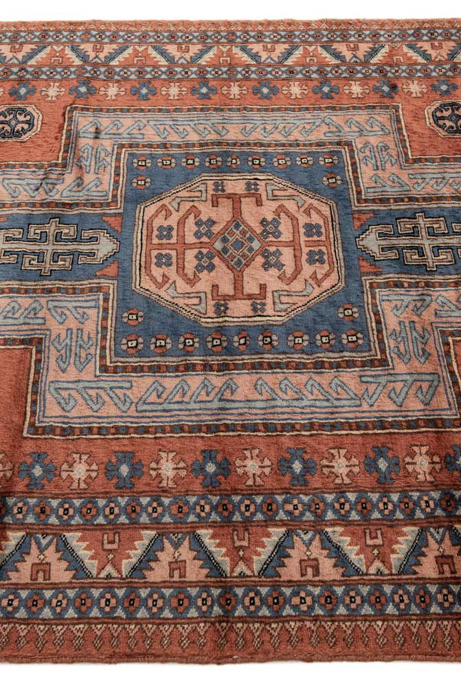 4' 3 x 6' 1 Hand Knotted Kazak Oriental Wool Rug
