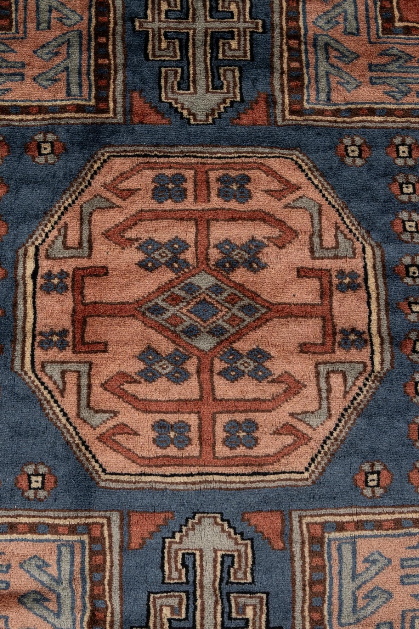 4' 3 x 6' 1 Hand Knotted Kazak Oriental Wool Rug