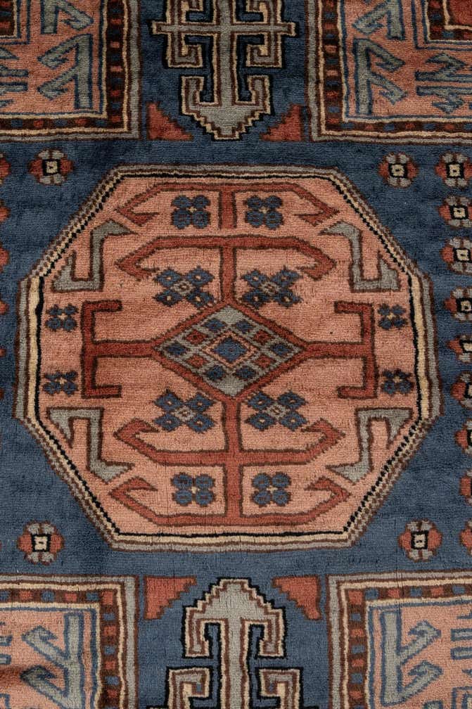 4' 3 x 6' 1 Hand Knotted Kazak Oriental Wool Rug
