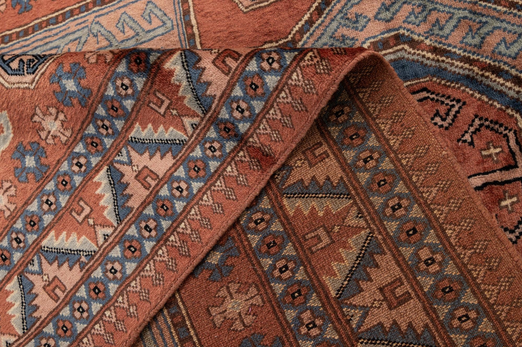 4' 3 x 6' 1 Hand Knotted Kazak Oriental Wool Rug
