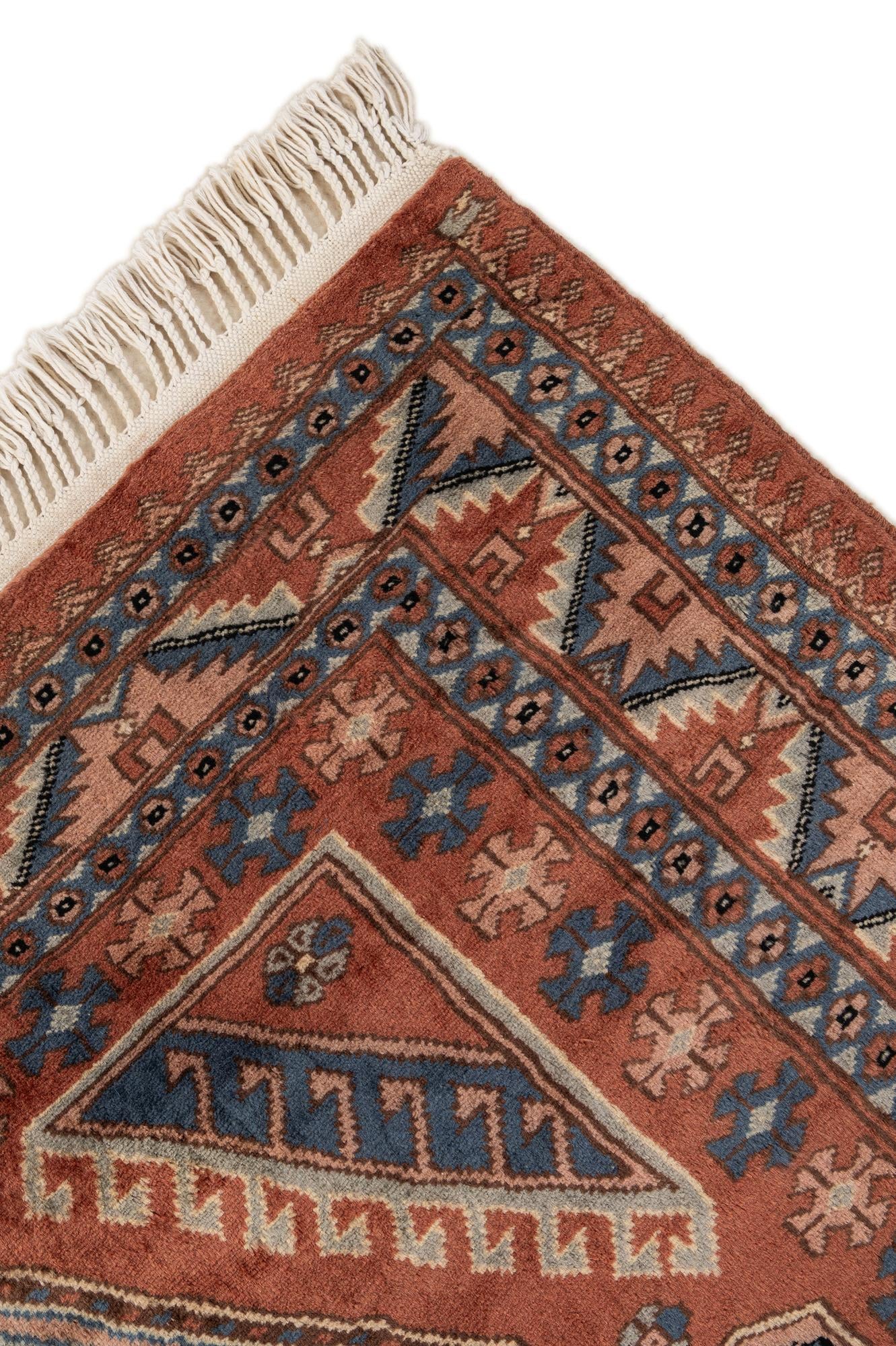 4' 3 x 6' 1 Hand Knotted Kazak Oriental Wool Rug