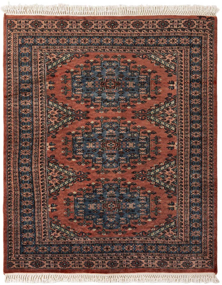 Detail image of 4' 3 x 5' 7 Hand Knotted Kazak Oriental Wool Rug