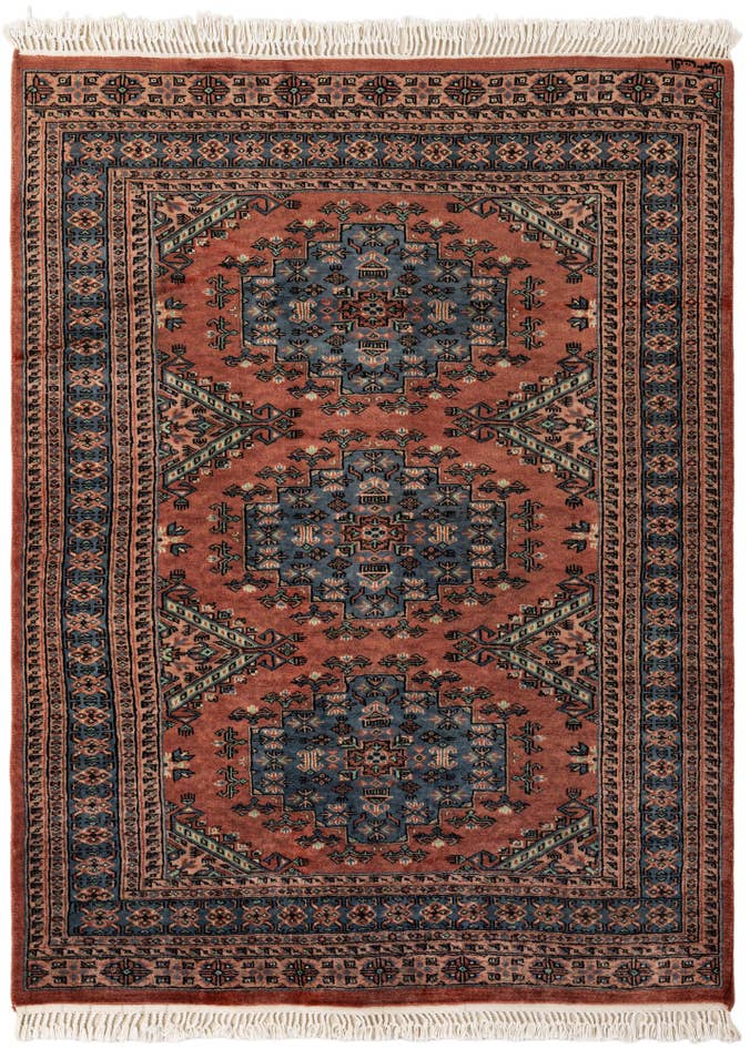 Detail image of 4' 3 x 5' 7 Hand Knotted Kazak Oriental Wool Rug