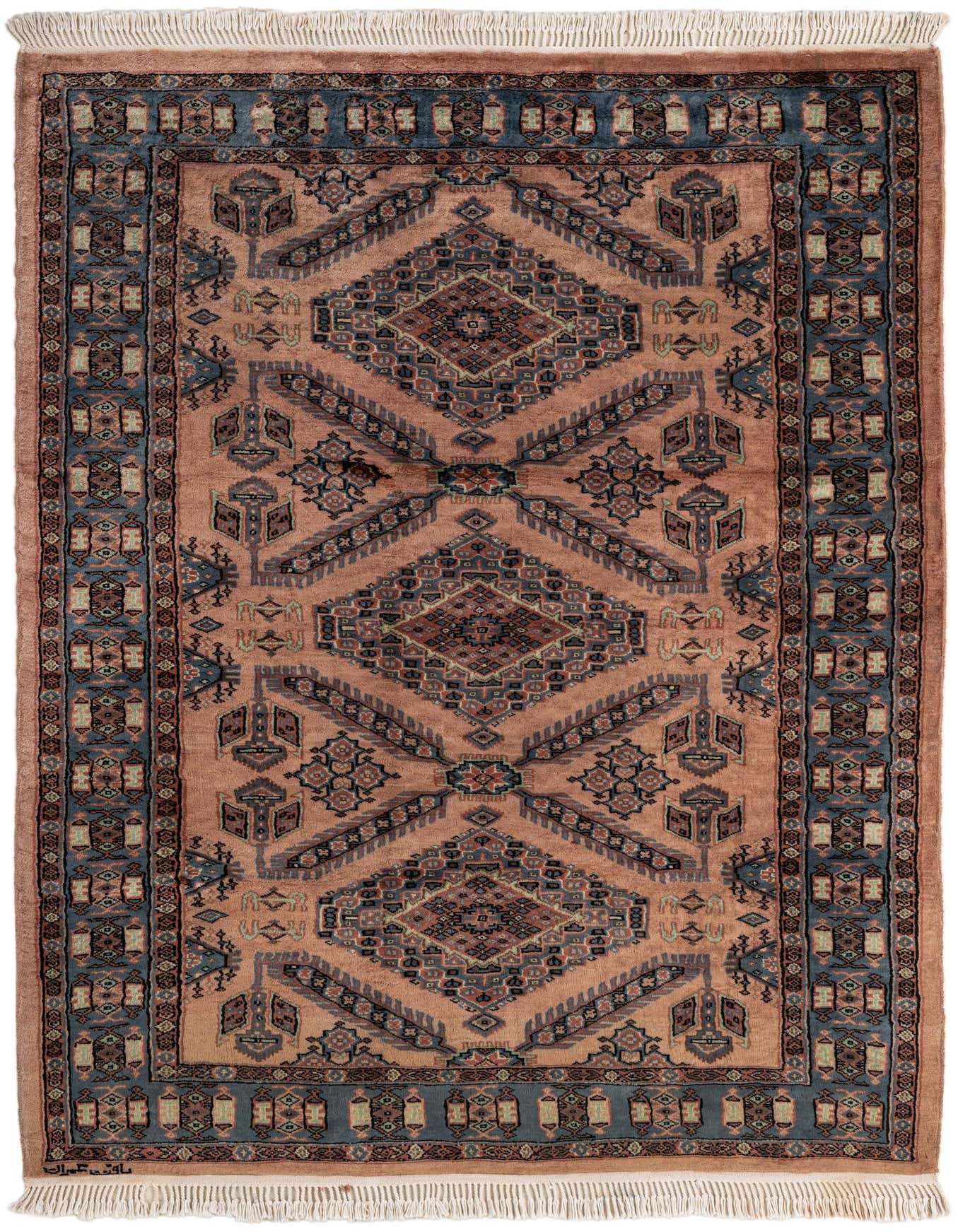 4' 4 x 6' 3 Hand Knotted Kazak Oriental Wool Rug