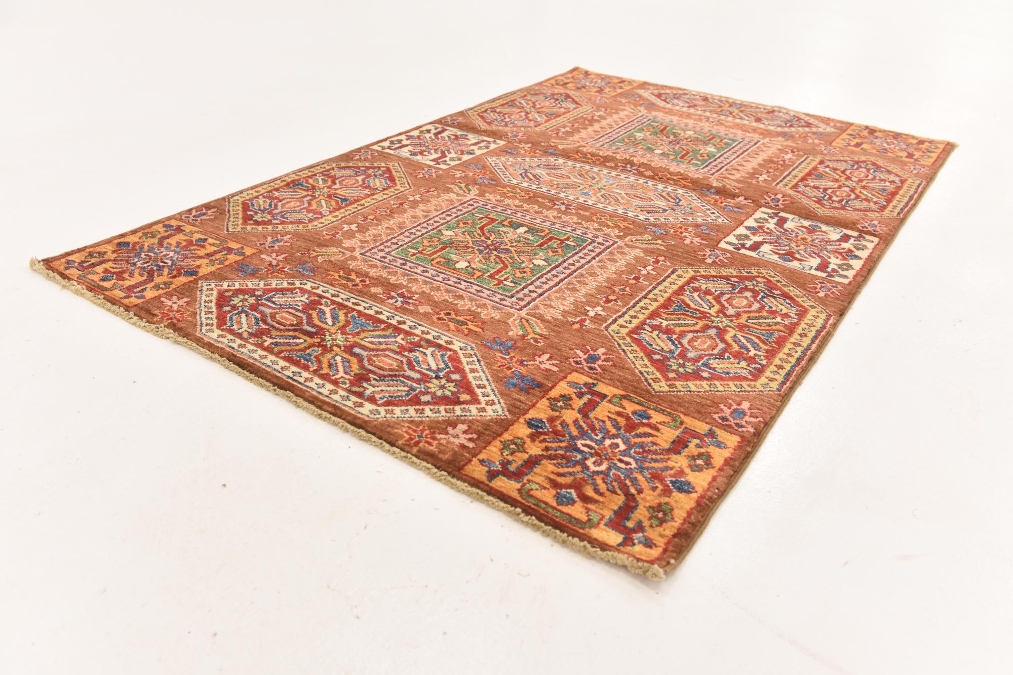 3' 4 x 5' 2 Hand Knotted Kazak Rug