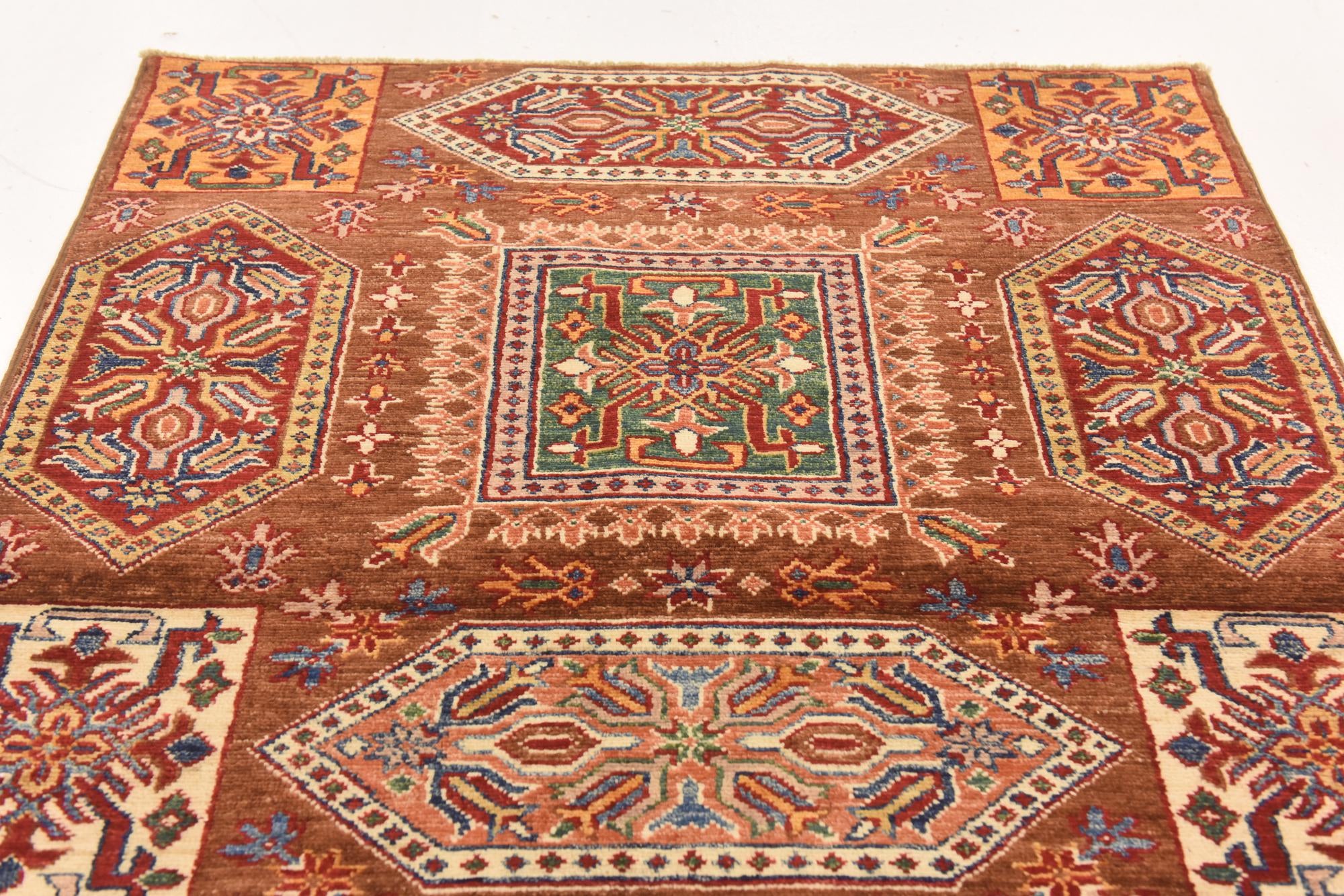 3' 4 x 5' 2 Hand Knotted Kazak Rug