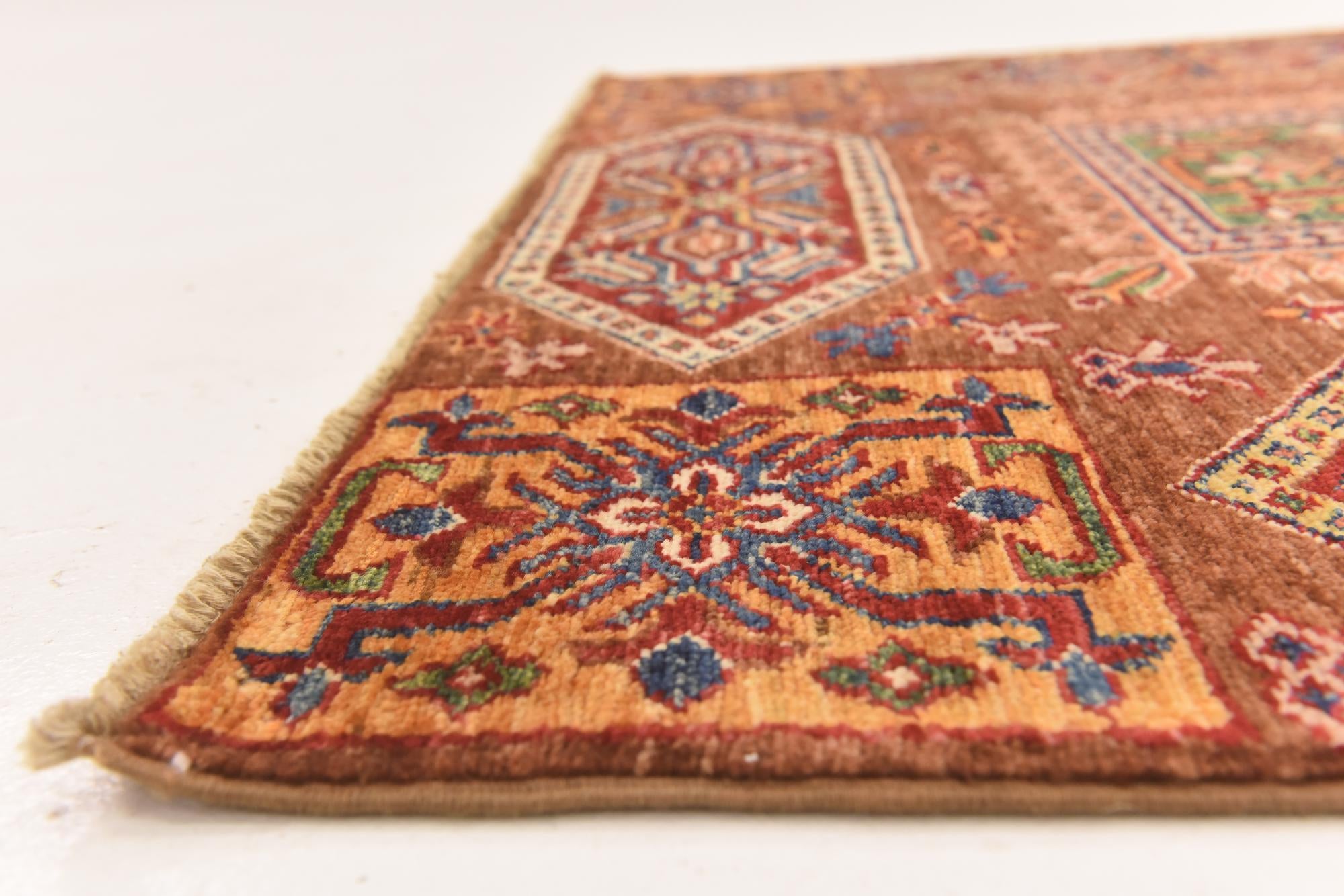 3' 4 x 5' 2 Hand Knotted Kazak Rug