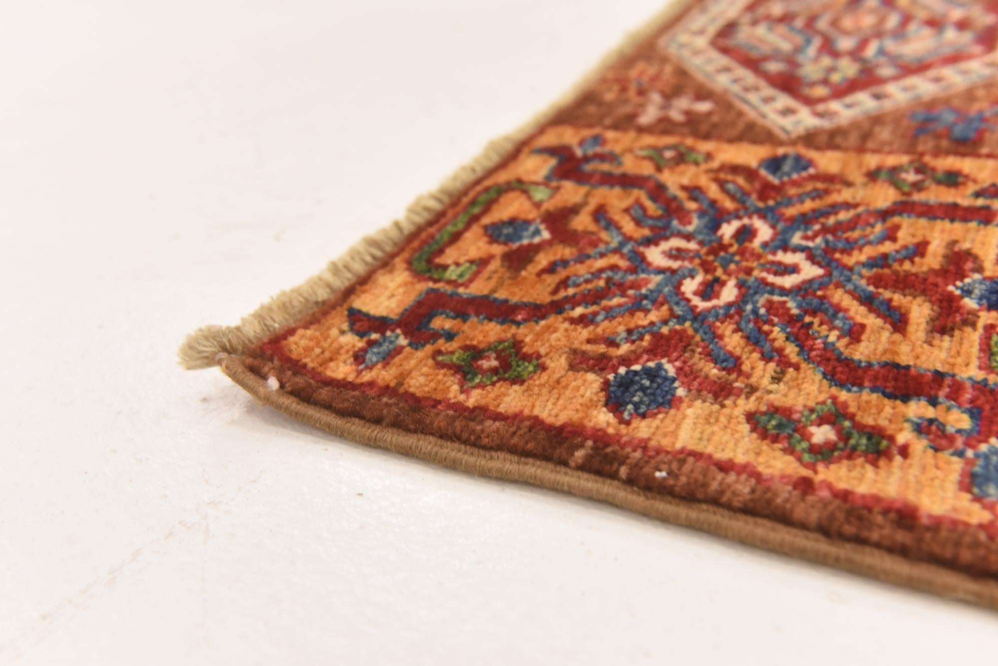 3' 4 x 5' 2 Hand Knotted Kazak Rug