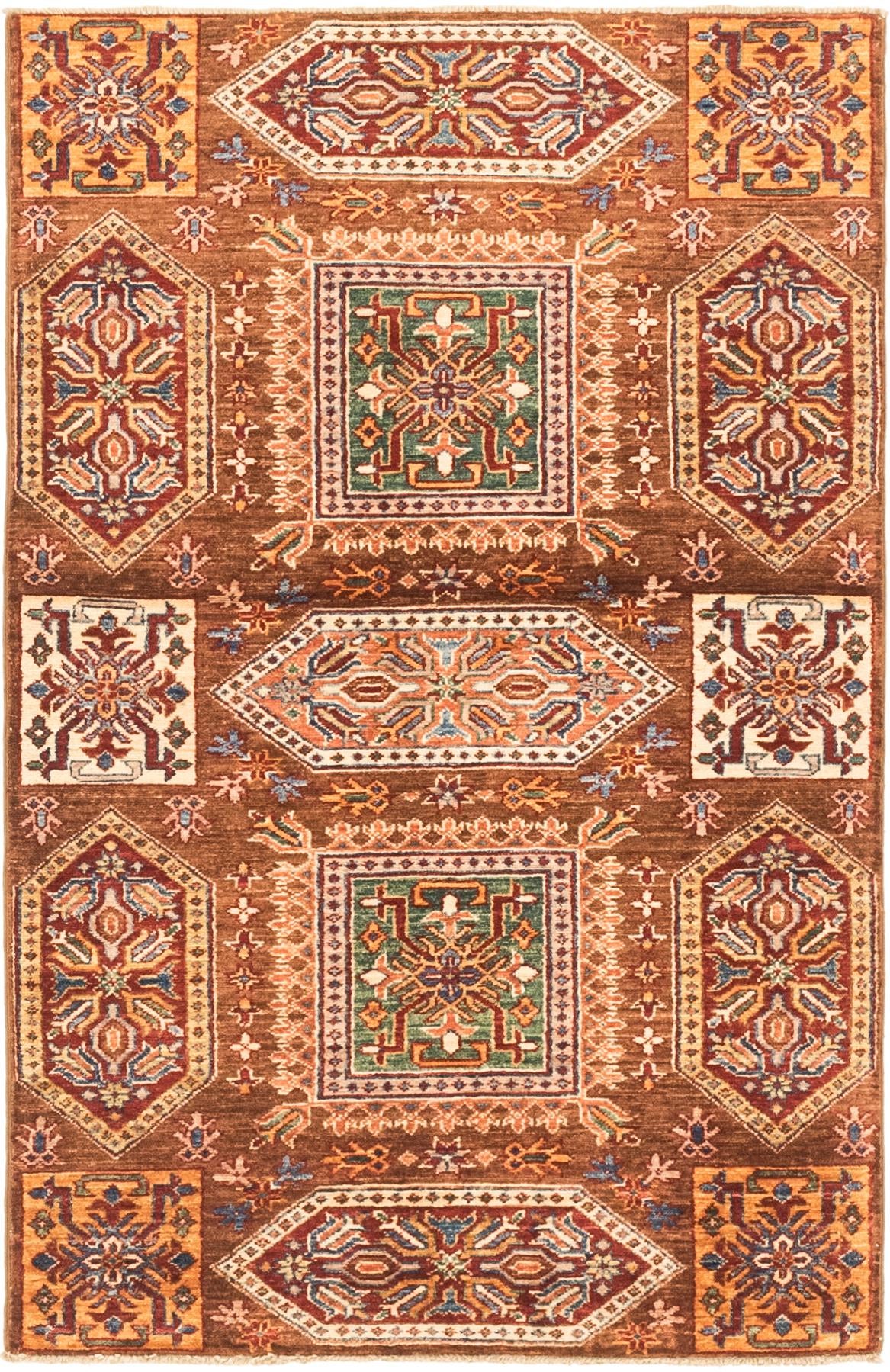 3' 4 x 5' 2 Hand Knotted Kazak Rug