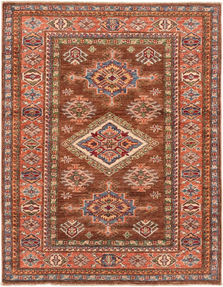 Detail image of 3' 6 x 4' 10 Hand Knotted Kazak Oriental Rug