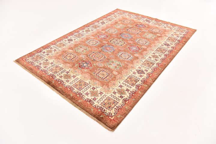 170cm x 240cm Handgeknoopt Kazak Oosters Vloerkleed