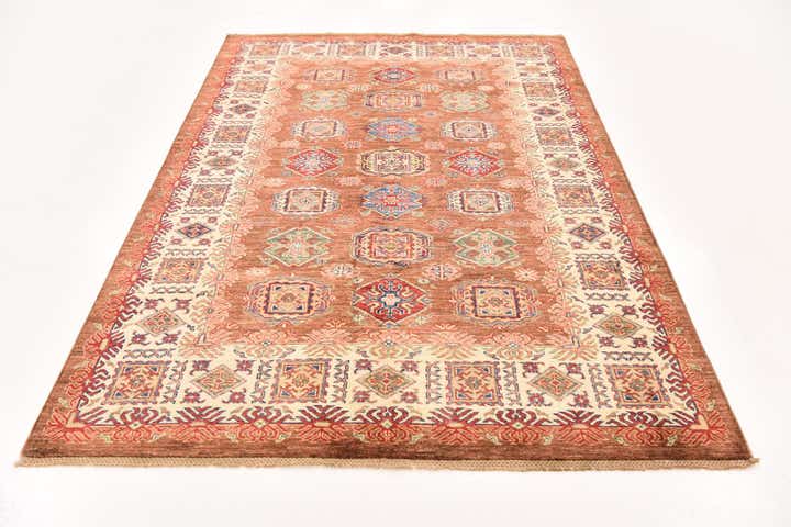 170cm x 240cm Handgeknoopt Kazak Oosters Vloerkleed