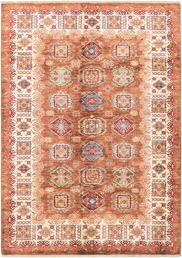 170cm x 240cm Handgeknoopt Kazak Oosters Vloerkleed
