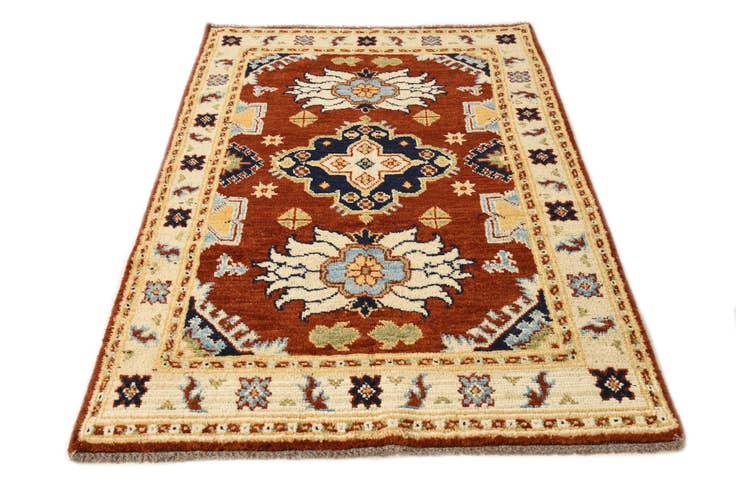 Detailansicht von 120cm x 180cm Handgeknüpft Kazak Wolle Teppich