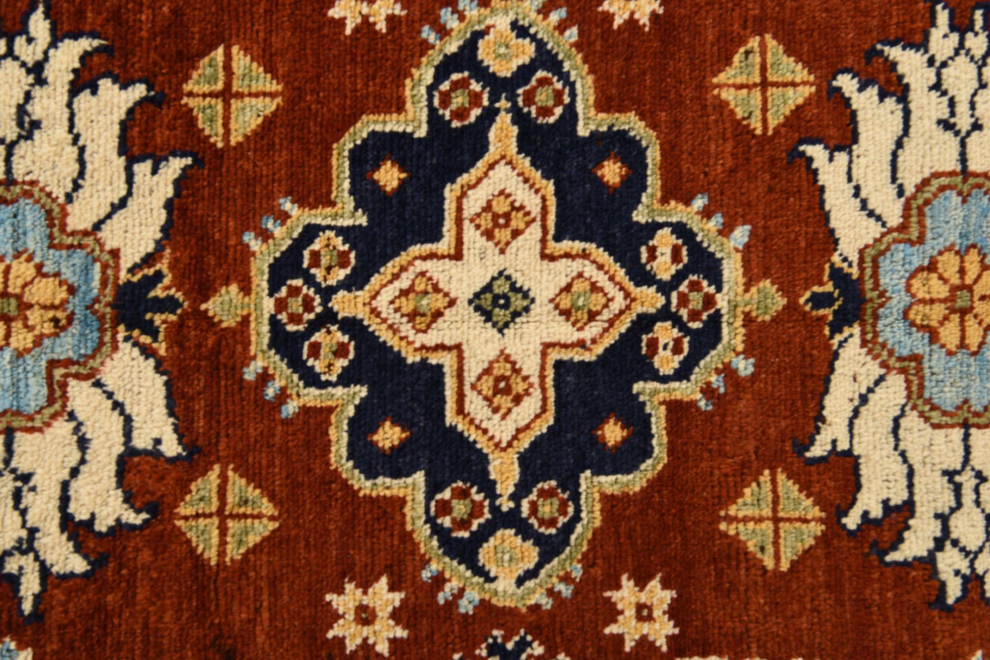 4' x 5' 10 Hand Knotted Kazak Wool Rug