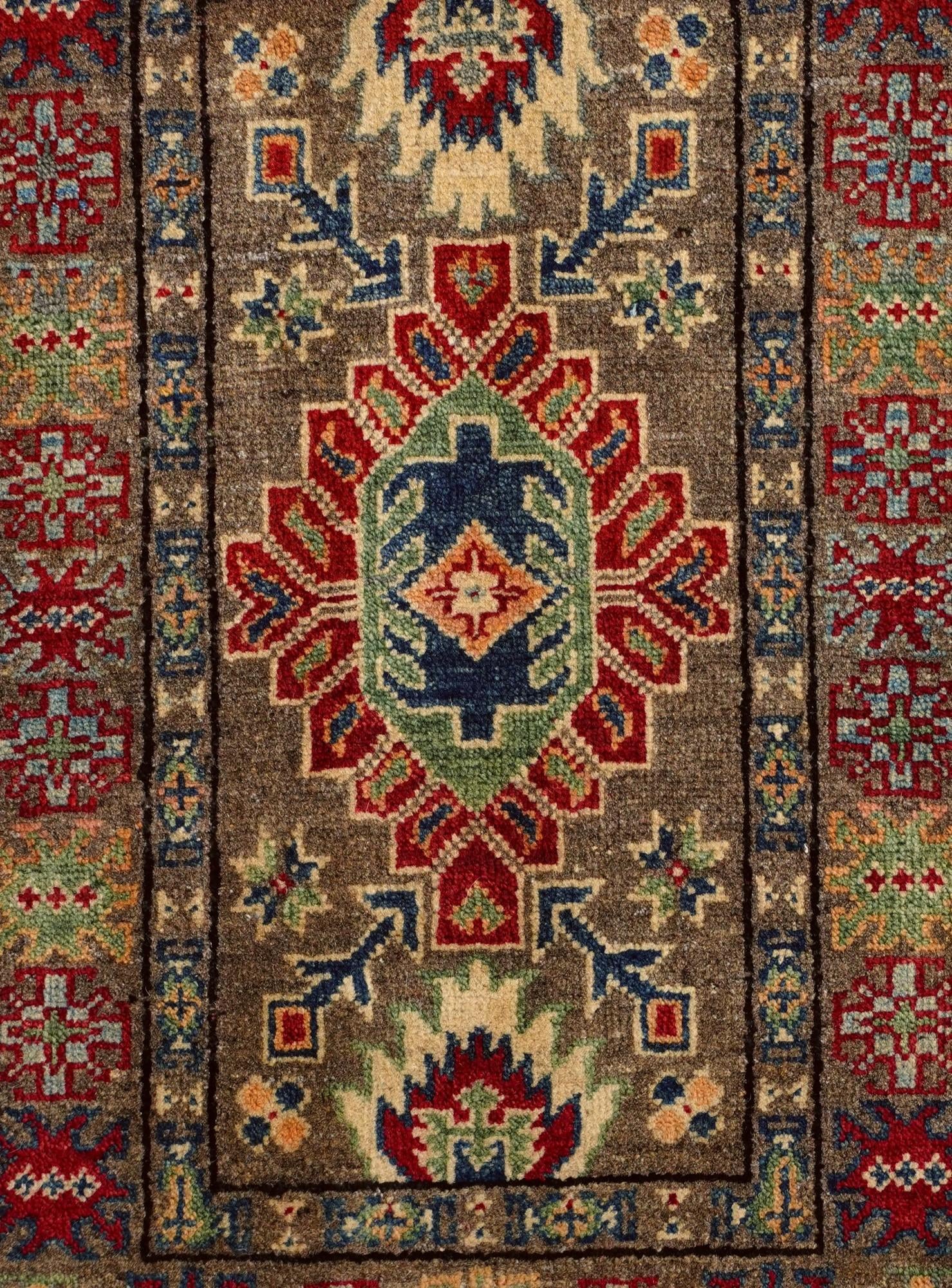 1' 11 x 3' Hand Knotted Kazak Rug