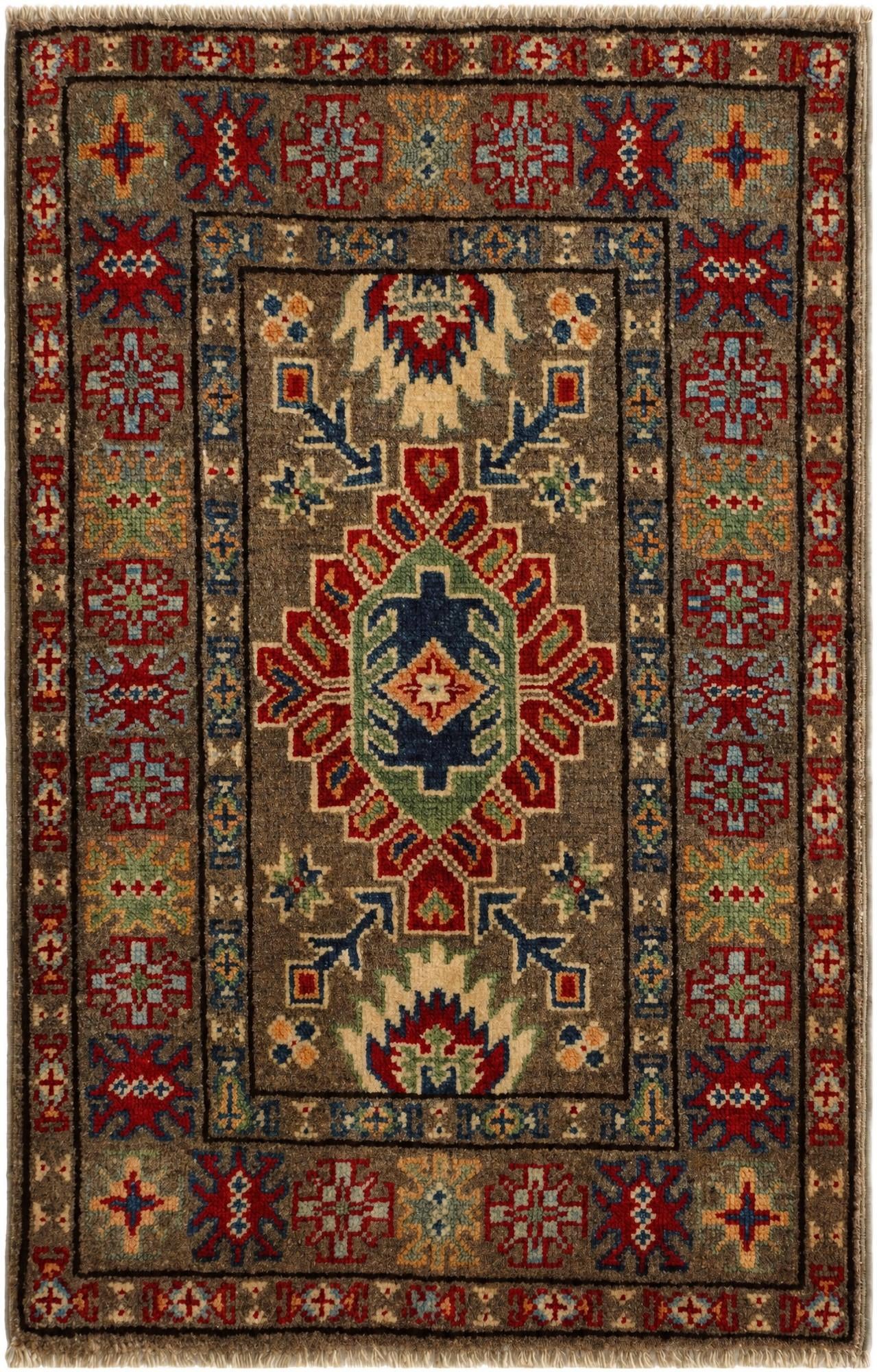 1' 11 x 3' Hand Knotted Kazak Rug