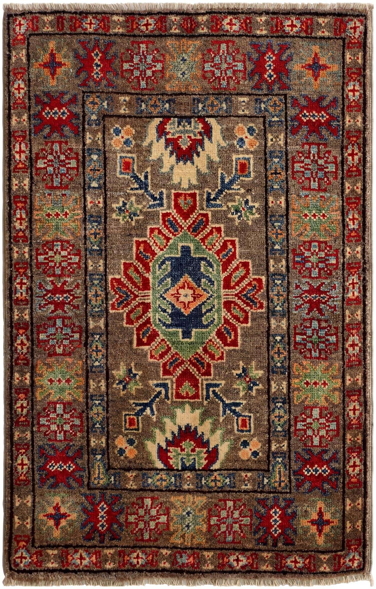1' 11 x 3' Hand Knotted Kazak Rug