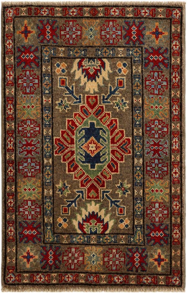 Detail image of 1' 11 x 3' Hand Knotted Kazak Rug