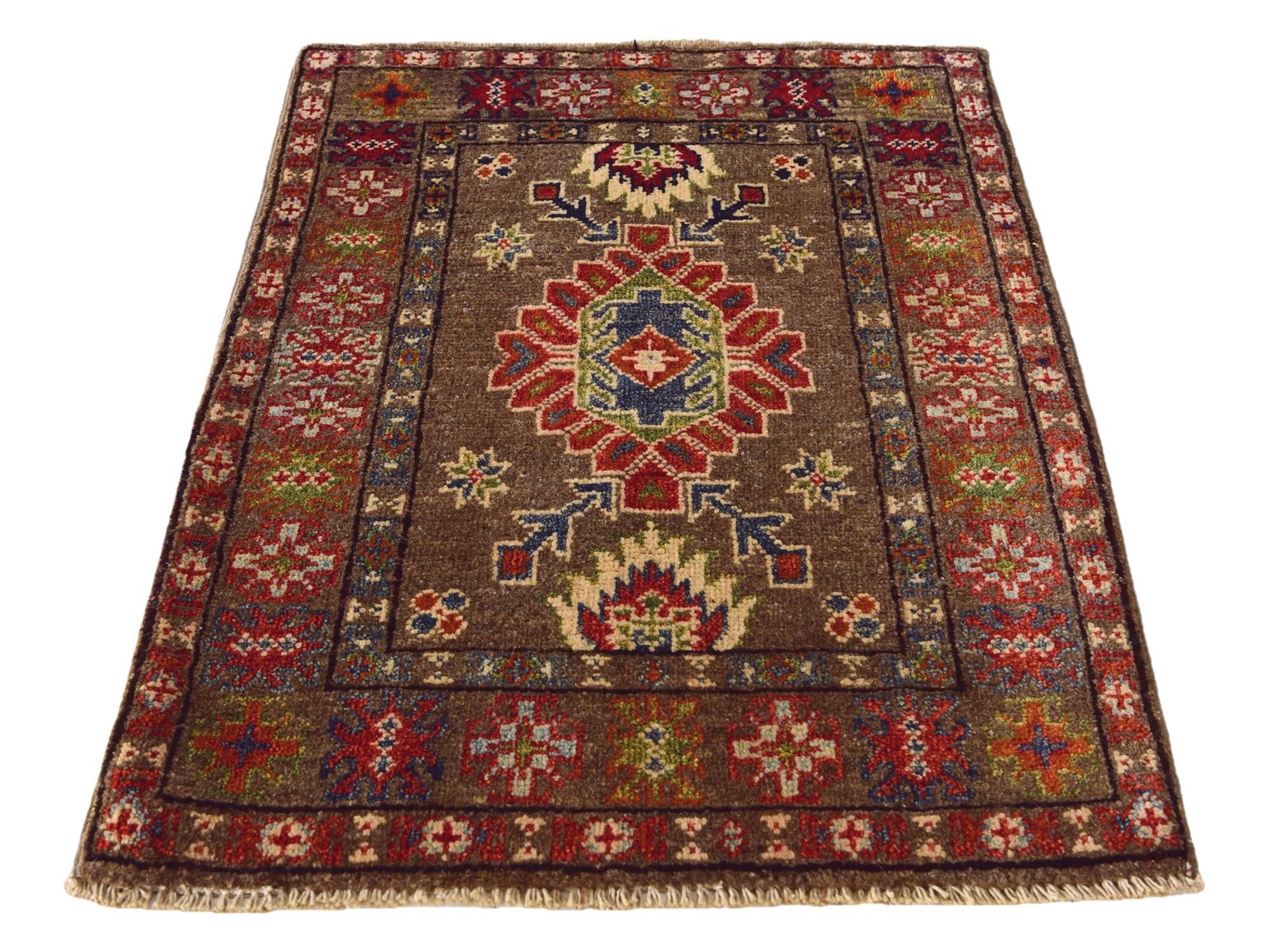 2' x 3' 1 Hand Knotted Kazak Rug