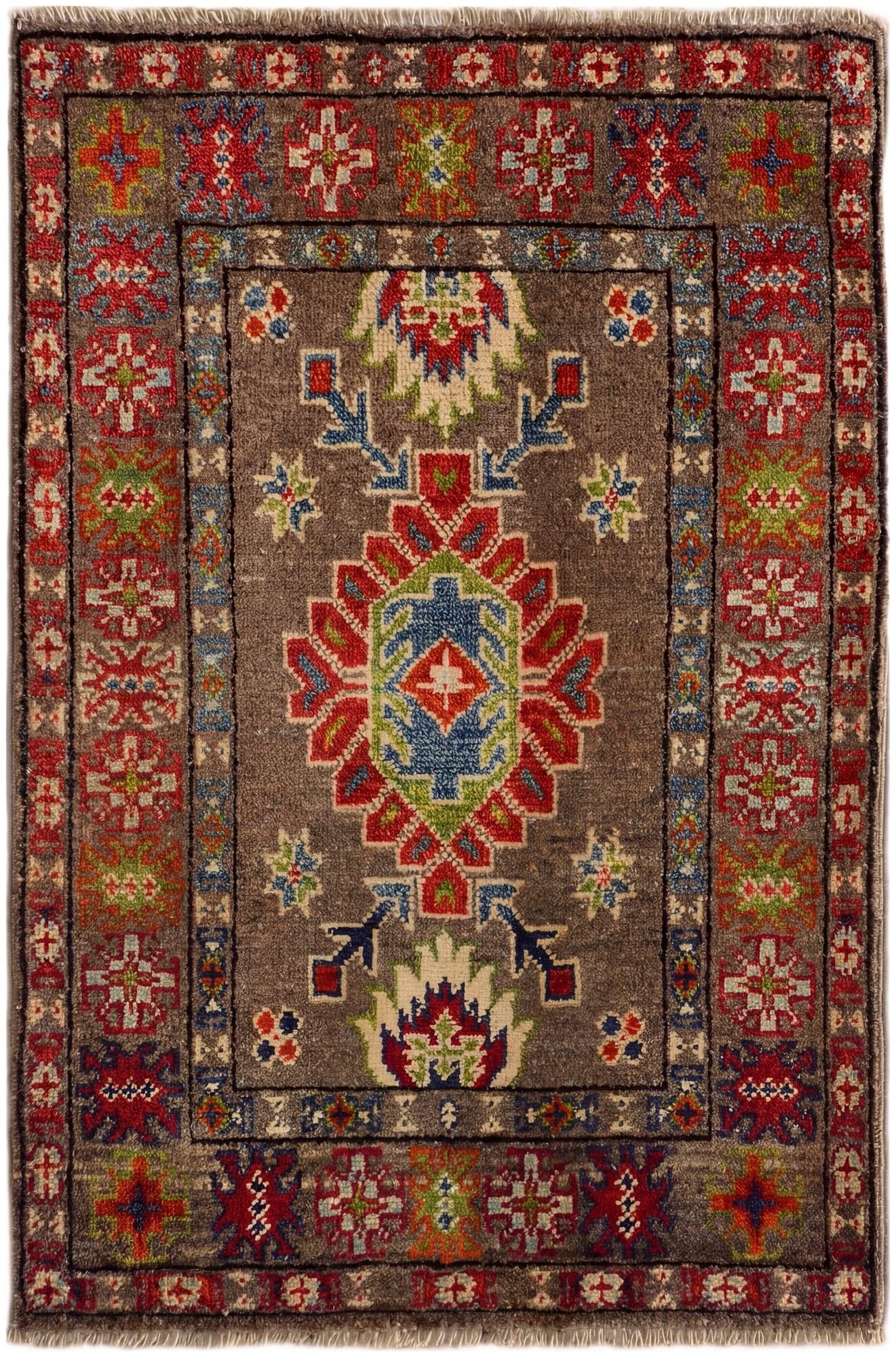 2' x 3' 1 Hand Knotted Kazak Rug