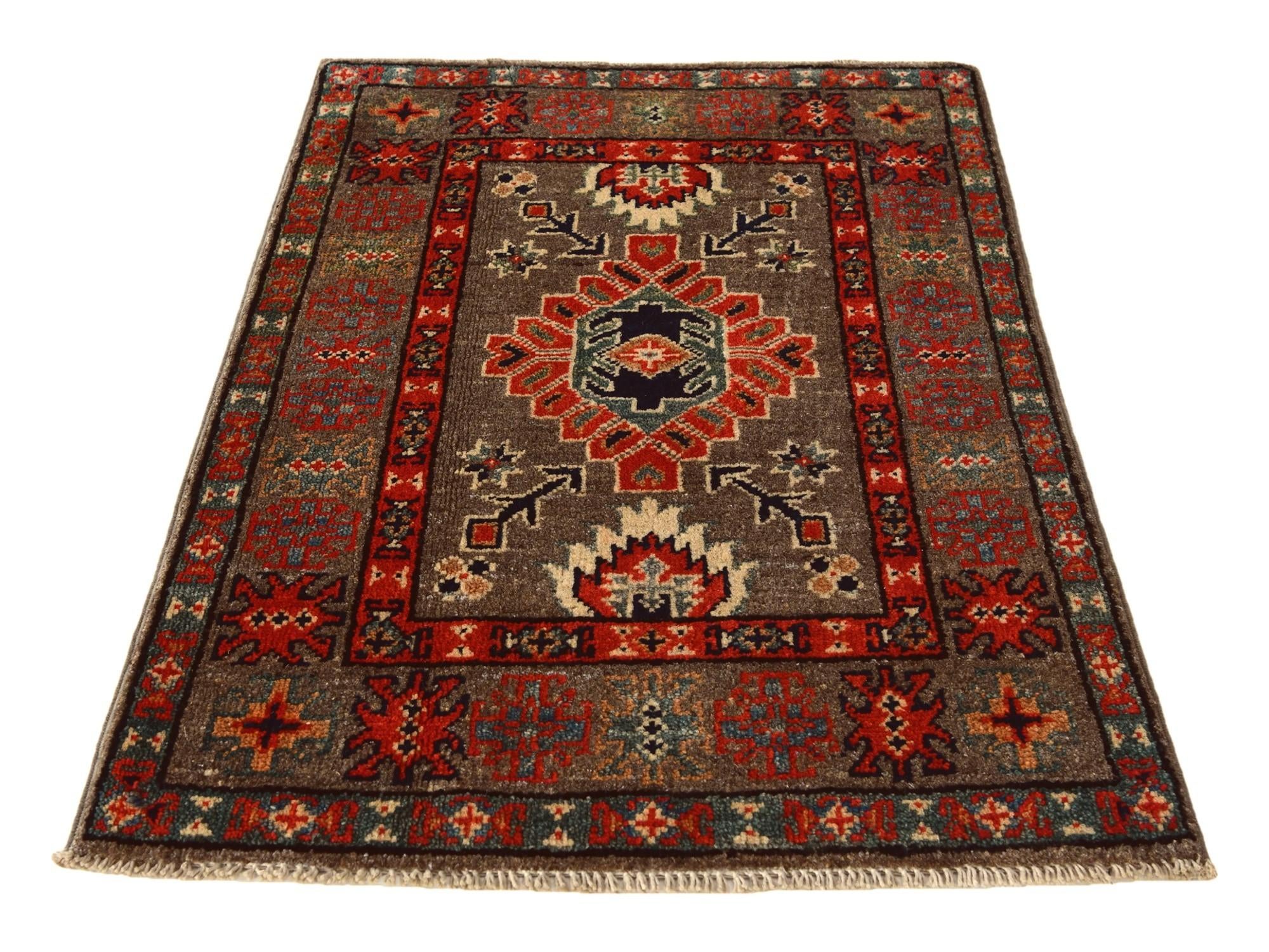 2' x 3' 1 Hand Knotted Kazak Rug